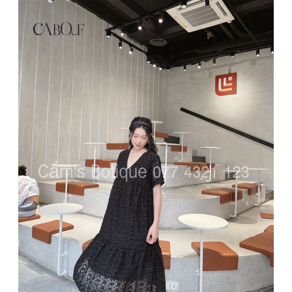 Váy Maxi Thiết Kế Cabouf Đẹp Dáng Suông Rộng Sang Chảnh , Đầm Dáng Chữ A Chất Voan Lông 2 Lớp Mịn Mát