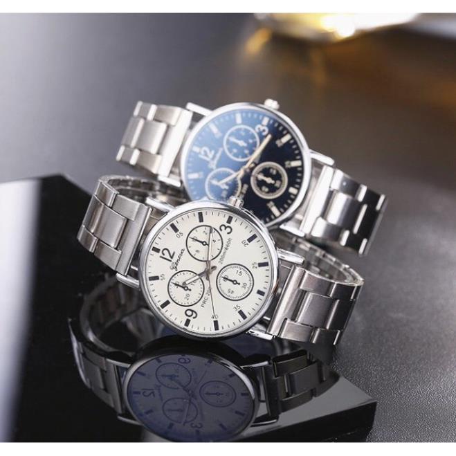 Đồng Hồ Nam Thời Trang Rẻ Đẹp Geneva KW4 ,3 Kim,Dây inox sang trọng,lịch lãm