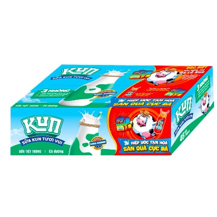 THÙNG 48 HỘP SỮA KUN TƯƠI VUI CÓ ĐƯỜNG