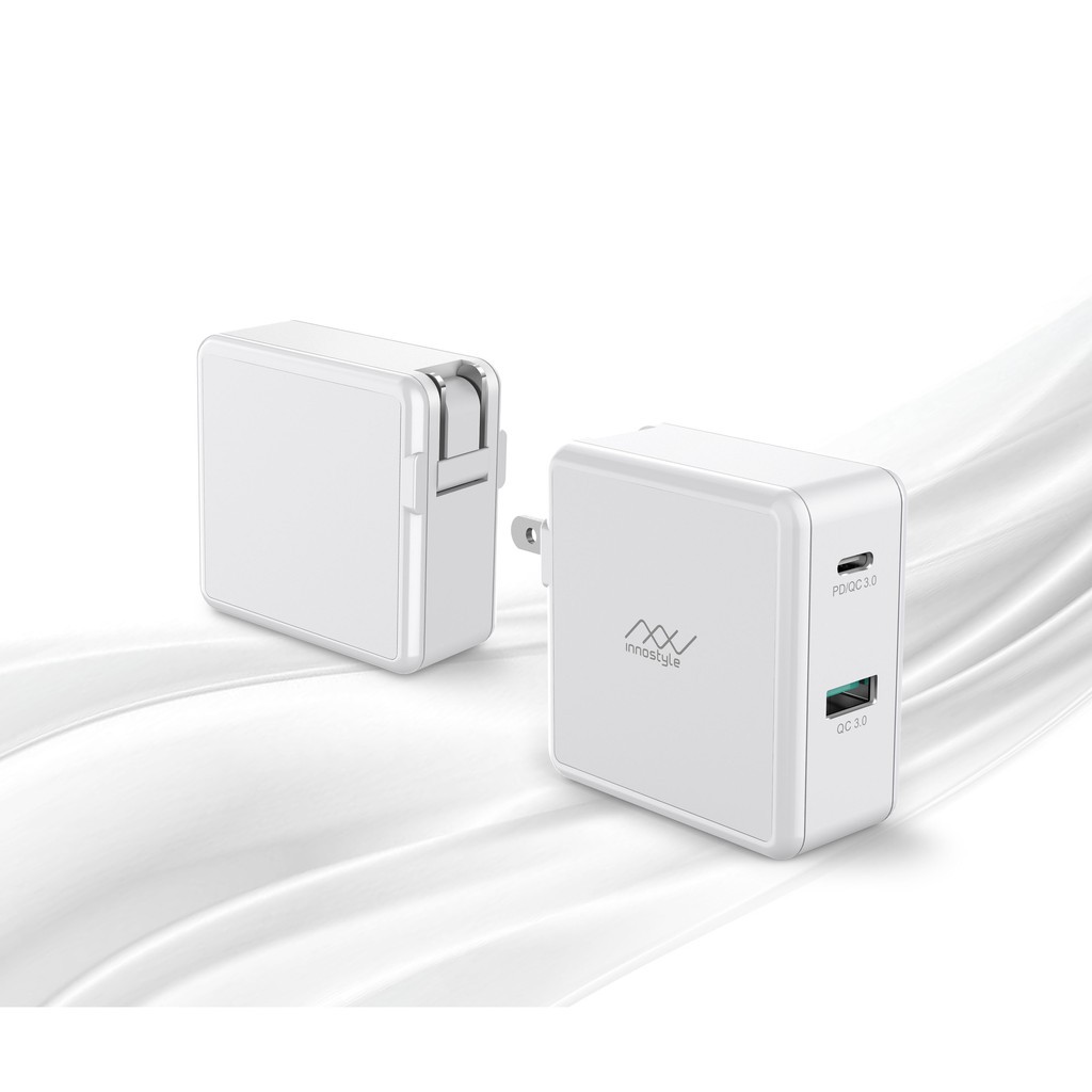 SẠC NHANH INNOSTYLE GOMAX 49.5W USB-C PD 20W/30W + USB-A QC3.0 - IC49PD White - HÀNG CHÍNH HÃNG