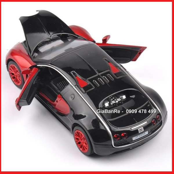 Xe Mô Hình Kim Loại Siêu Xe Kiểu Dáng Bugatti Veyron  Tỉ Lệ 1:32 - Đỏ - 9654