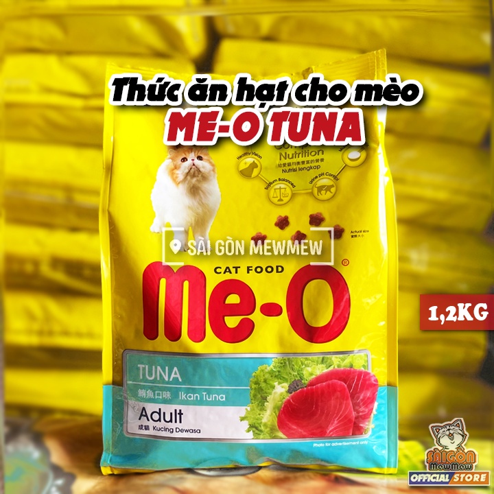 Thức ăn hạt Me-O vị CÁ NGỪ túi lớn 1.2KG cho mèo trưởng thành | Me-O Tuna 1.2kg