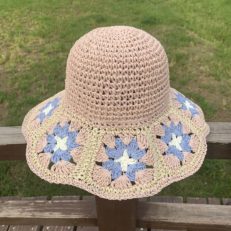 Mũ Vành Rộng Đính Hoa Trang Trí Dành Cho Nữ Mùa Hè