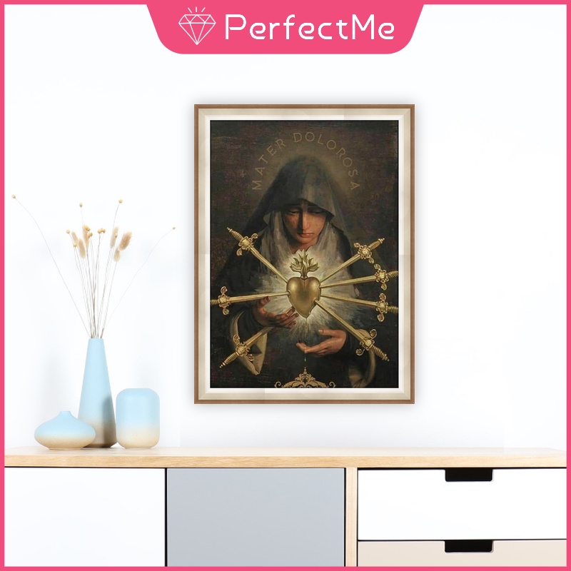 Bộ tranh đính đá tự làm họa tiết chúa jesus hai kích cỡ tùy chọn