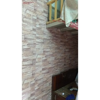 Khổ 1m20 giấy dán tường giả đá nâu