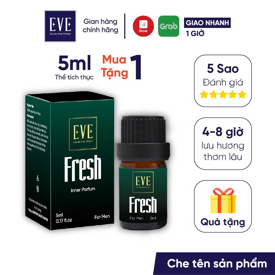 Nước hoa vùng kín nam 5ml FRESH - Nuoc hoa vung kin nam EVE - Eau de Parfum nước hoa nam chính hãng (Có che tên)