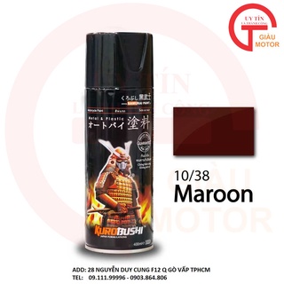 38 _ Chai sơn xịt sơn xe máy Samurai 10/38 màu hạt dẻ _ Maroon _shop uy tín, giao hàng nhanh, giá rẻ