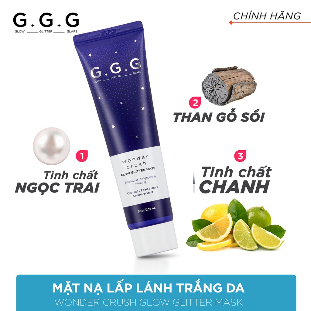 GGG Mặt nạ lột lấp lánh Dưỡng Trắng G.G.G Wonder Crush Glow Glitter Mask 60g