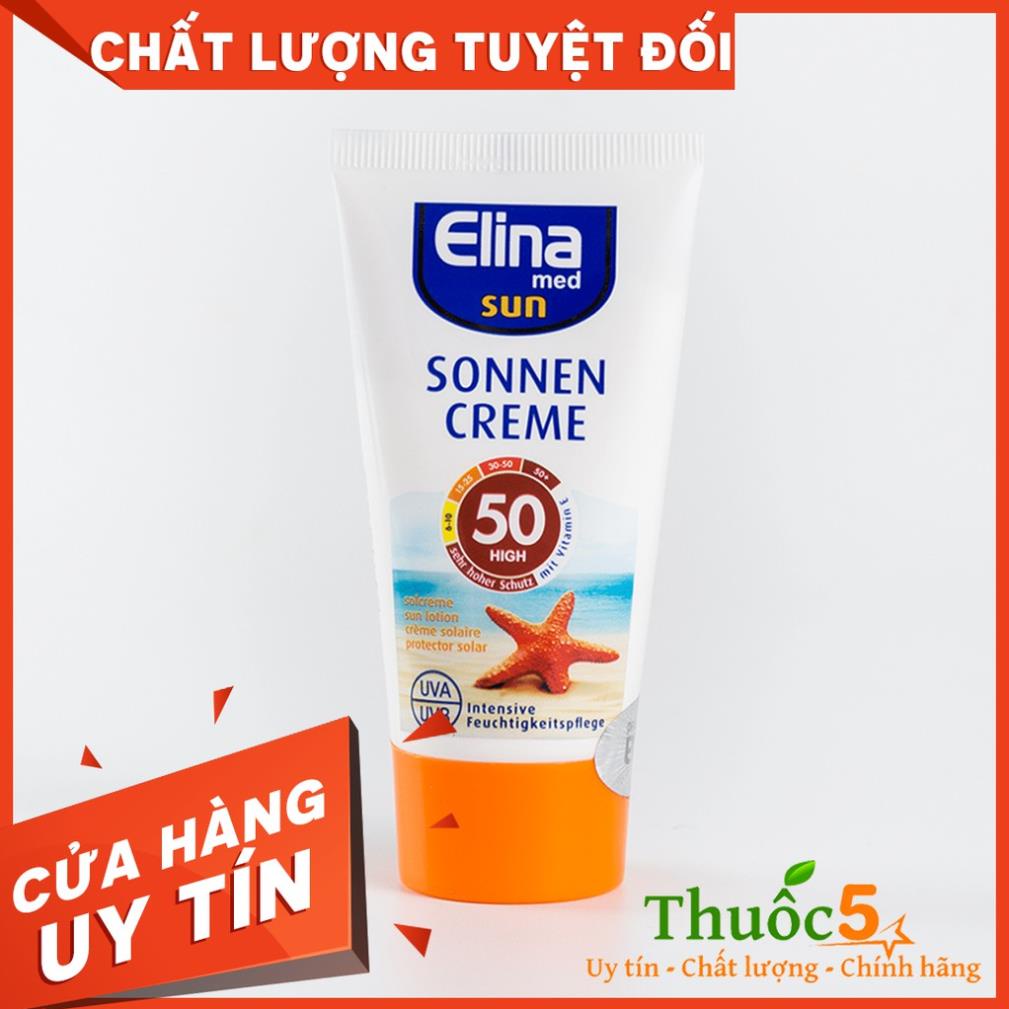 [GIÁ GỐC] SPF 50+ Elina Med Sun Sonnen Creme kem chống nắng hiệu quả - Dạng tuýp 50ml