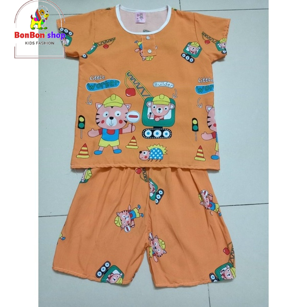 Bộ quần áo bé trai CỘC TAY vải tole, lanh 2 da loại 1 mềm, mịn, thoáng mát, ít co rút, hàng Việt Nam chất lượng