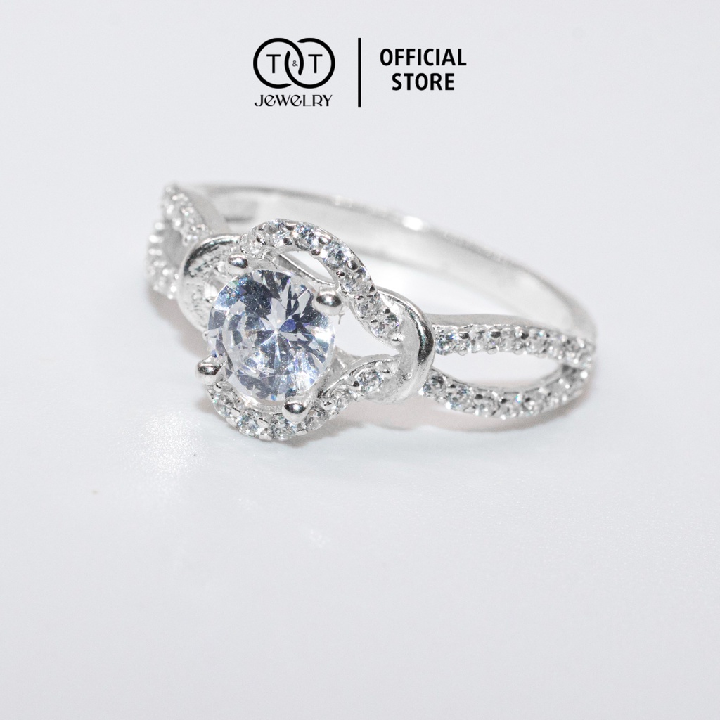 Nhẫn Bạc Nữ Họa Tiết Đan Vô Cực Cá Tính s925 T&amp;T Jewelry cao cấp NN042