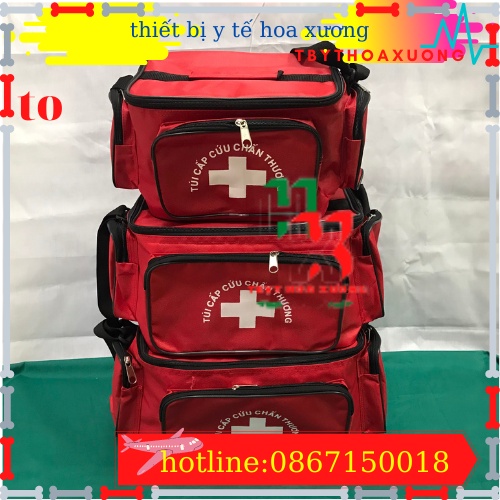 Túi Cứu Thương Cỡ Đại 34x22x22cm - Túi Y Tế(Màu Đỏ)