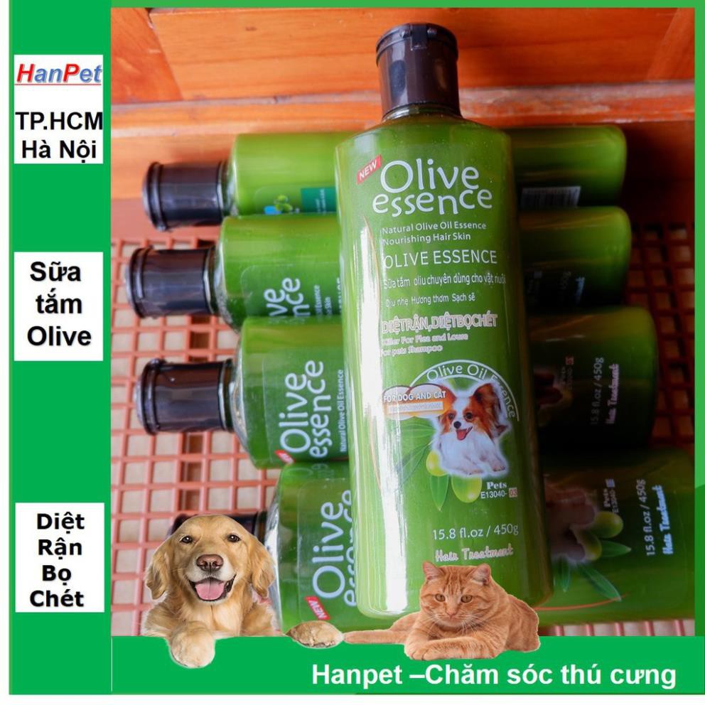 Hanpet.GV- OLIVE 450ml Sữa tắm chó mèo- Dầu tắm chó mèo tinh dầu ô liu (4 loại) Dầu gội đầu chó mèo