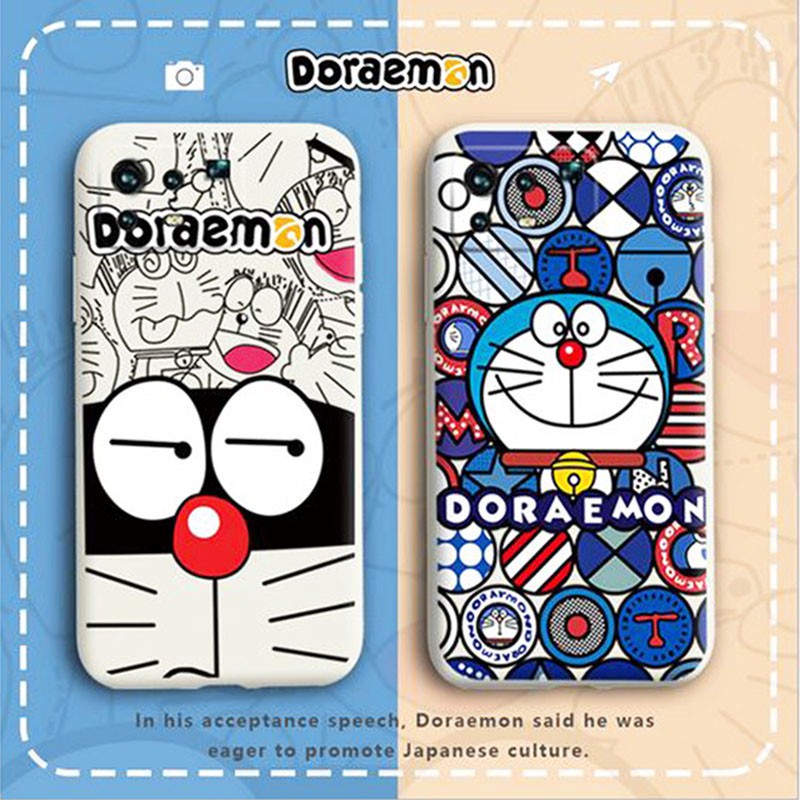 Ốp lưng Oppo Reno 5/ A7/A5s/A12/A5 2020/A9 2020/A3s/A5/A92/A52/A31 2020 mẫu cạnh vuông Doraemon Cute