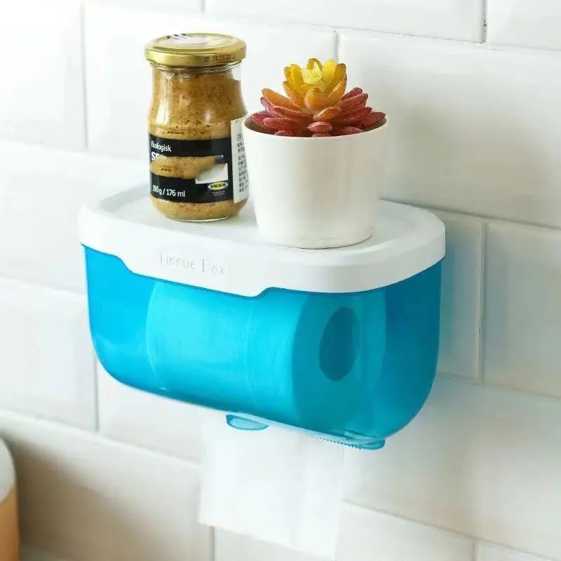 Hộp Đựng Cuộn Giấy Vệ Sinh Không Cần Đục Lỗ Chống Nước Kèm Hộp Đựng Điện Thoại Cho Nhà Tắm