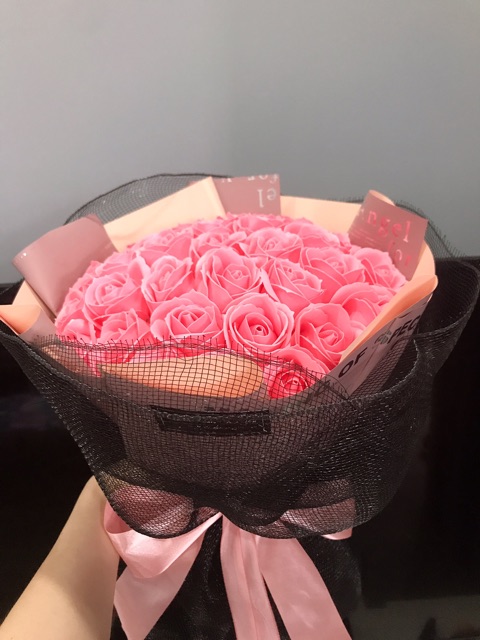Bó 30 bông hoa sáp mix giấy gói Hàn Quốc