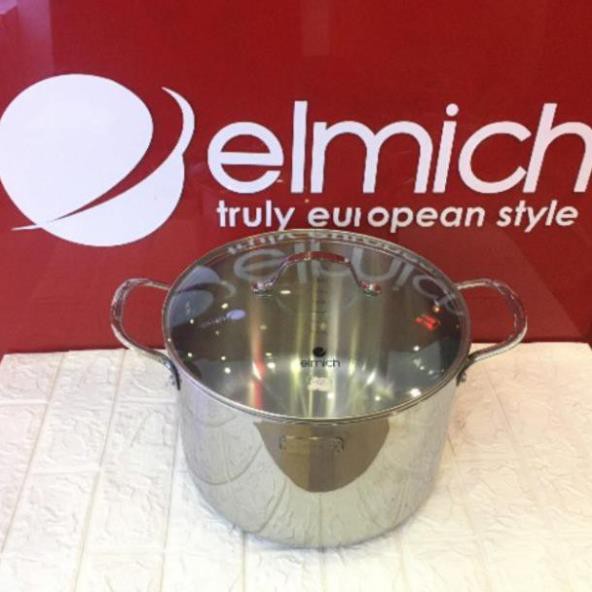 Elmich Nồi luộc gà inox elmich trimax 3 lớp đáy liền size 28cm