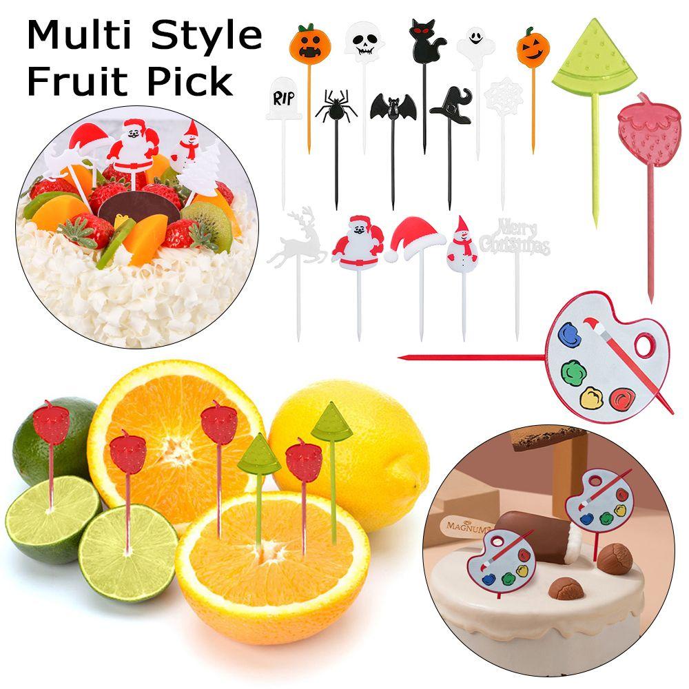 Bộ 20 / 25 Dụng Cụ Ăn Trái Cây Họa Tiết Hoạt Hình Nhiều Kiểu Dáng Trang Trí Tiệc Tùng