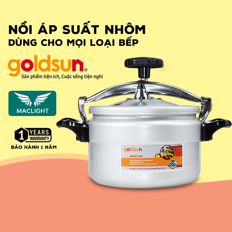 Nồi áp suất nhôm bếp từ, bếp ga Goldsun nhiều dung tích, nồi hầm, ninh xương