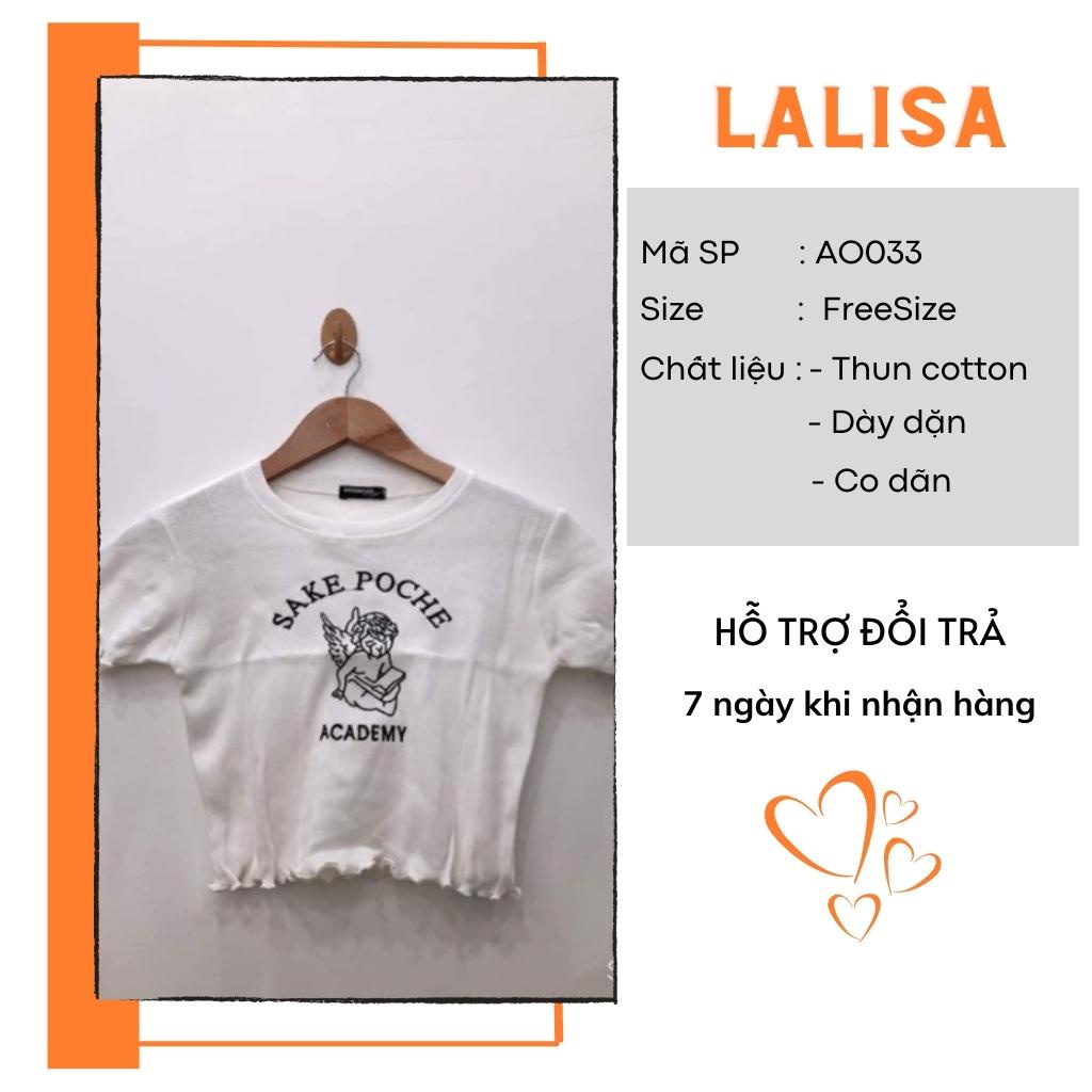 Áo Croptop Thun Nữ LALISA Tay Ngắn Kiểu Ôm Body Đẹp Thiết Kế Hàn Quốc Áo Crt Jennie Hai Màu Trắng Đen AOE19