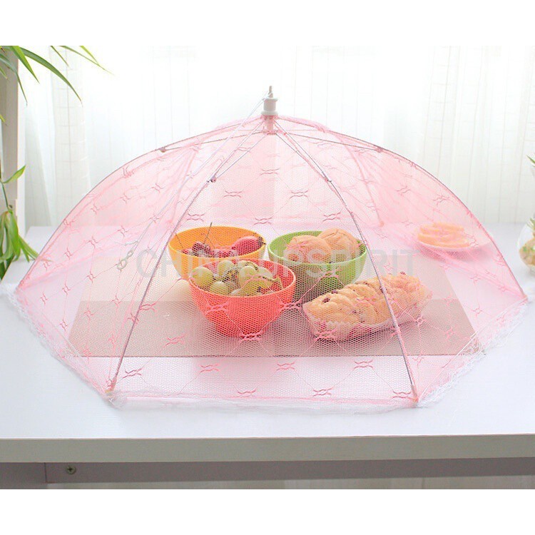 1 Lồng Bàn Đậy Thức Ăn Chống Ruồi Muỗi Dạng Ô Lưới Ốp