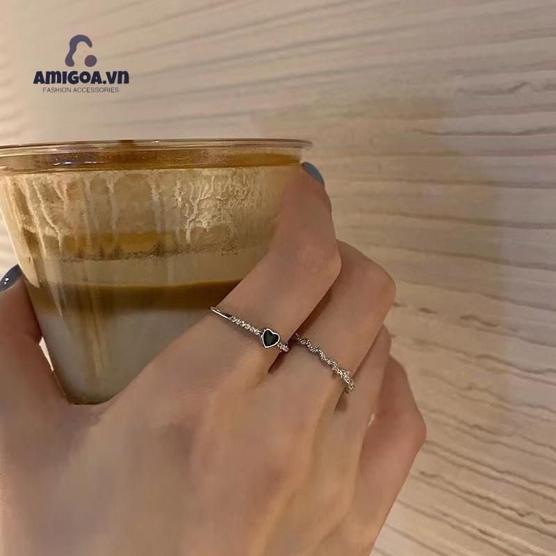 ✨✨Nhẫn đeo tay màu đen phong cách Hàn Quốc thời trang cho nữ