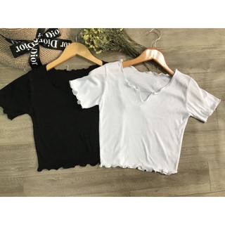 ÁO CỔ V CUỐN BIÊN