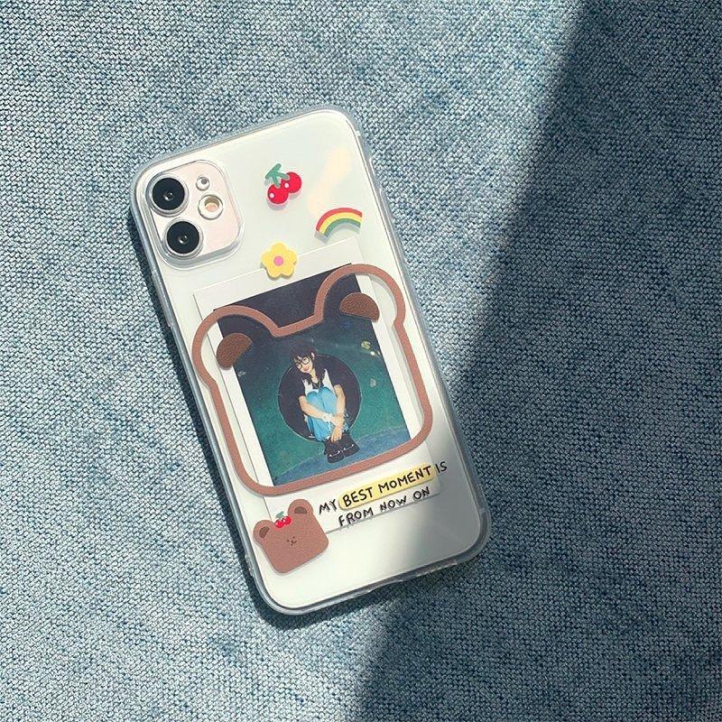 BEAR FRAME CASE // Ốp Trong Suốt Khung Hình Gấu Nâu