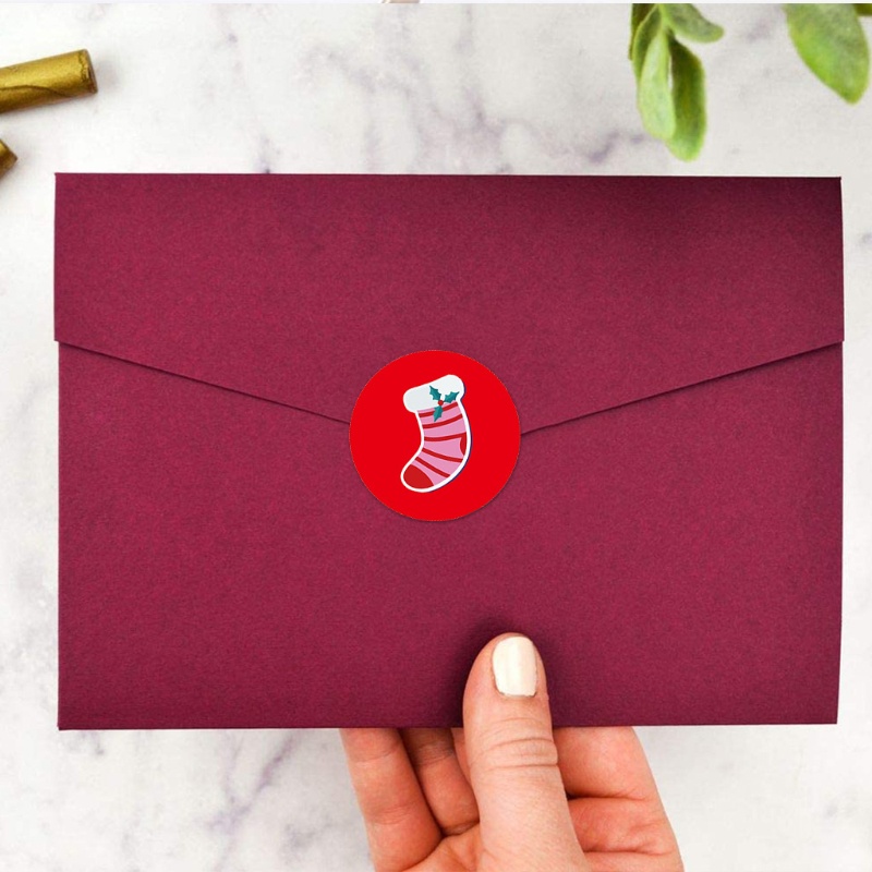Cuộn 500 Miếng Dán Chữ Thank You Trang Trí Hộp Quà Giáng Sinh