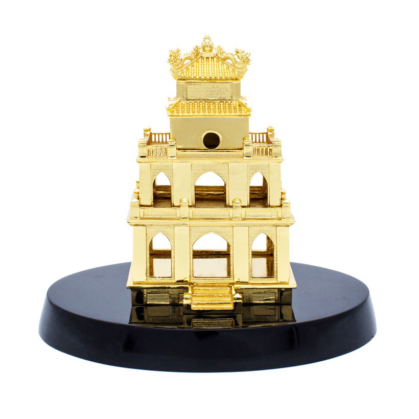 Quà kỉ niệm người nước ngoài: Biểu tượng Tháp Rùa Hà Nội Mạ vàng, quà tặng ngoại giao cao cấp – TRHN01