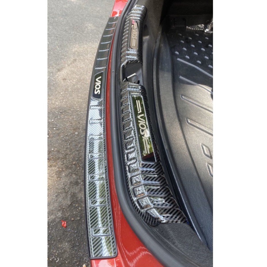 Chống trầy cốp trong, ngoài CACBON xe Vios 2019 2020 2021 2022 2023 2024 .vân carbon cao cấp