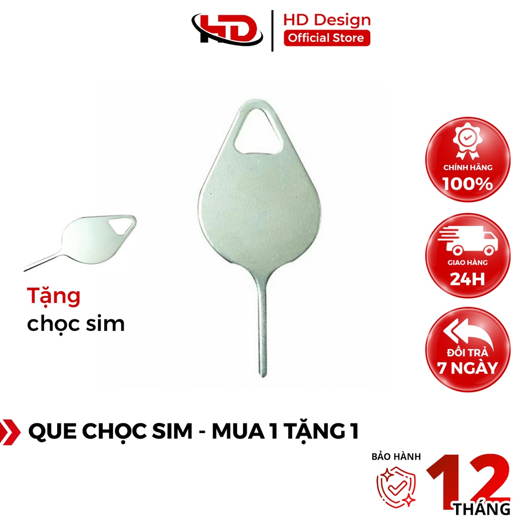 Que Chọc Sim Dùng Cho Mọi Dòng Điện Thoại - Mua 1 Tặng 1 - Chính Hãng HD DESIGN