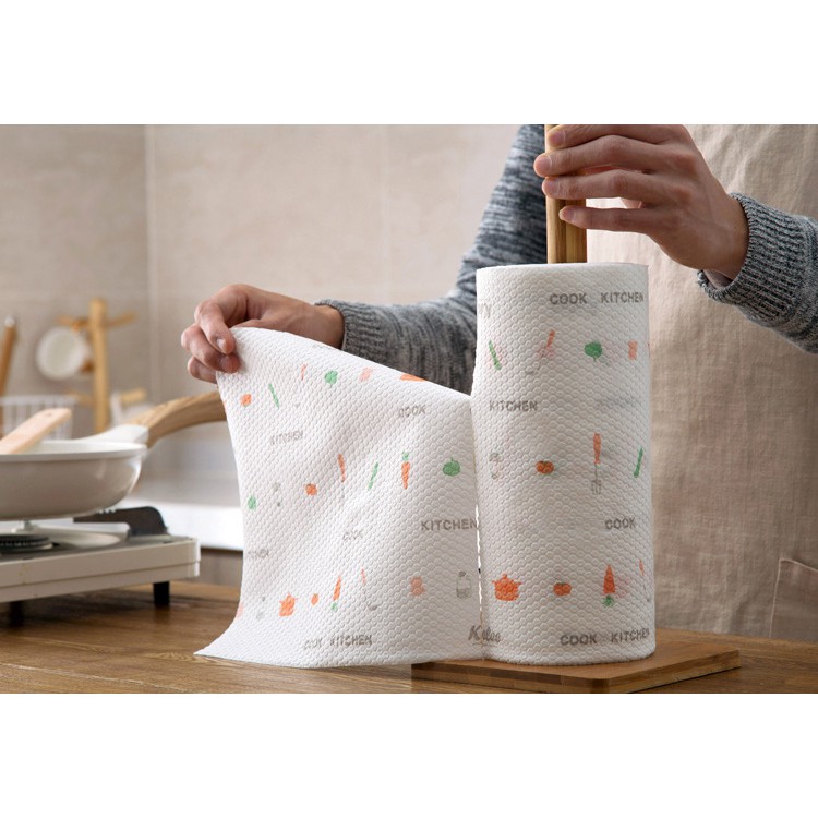 [Size Lớn] 1 Cuộn Giấy Lau Bếp Đa Năng 25x25cm Có Thể Giặt Được - Dumi Shop
