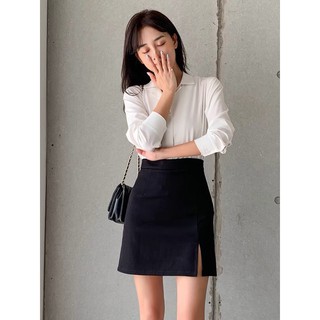 ♥️ Chân váy chứ A xẻ ngắn dáng công sở lưng cao tôn dáng dễ phối đồ