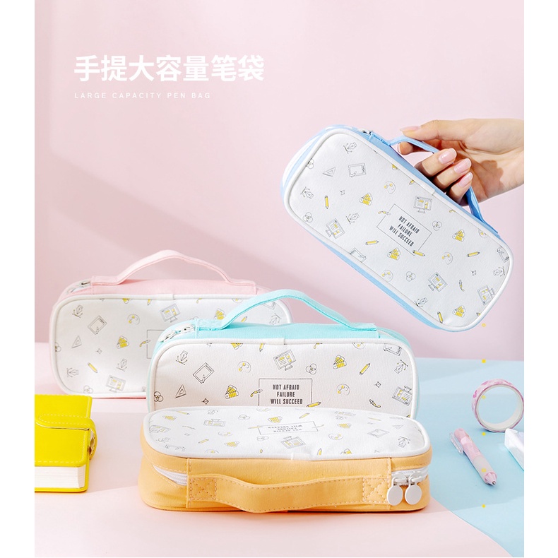 Stationery Bag New Creative Portable Large-capacity Pencil Case Fashion Multifunctional Net Celebrity Storage Elementary School Students