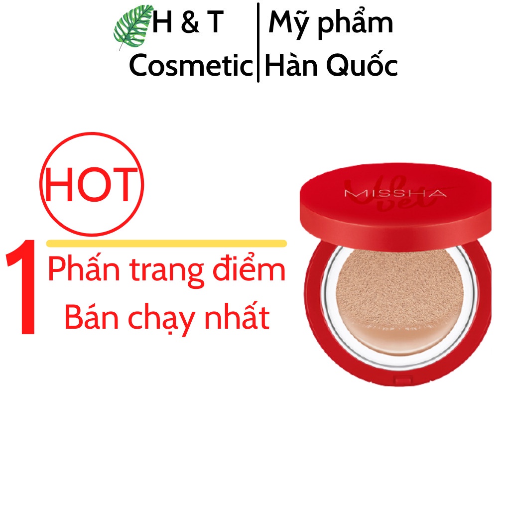 Phấn nước Missha Cushion che khuyết điểm dưỡng ẩm lâu trôi chống nắng hiệu quả SPF50+ PA+++ màu số 21/23