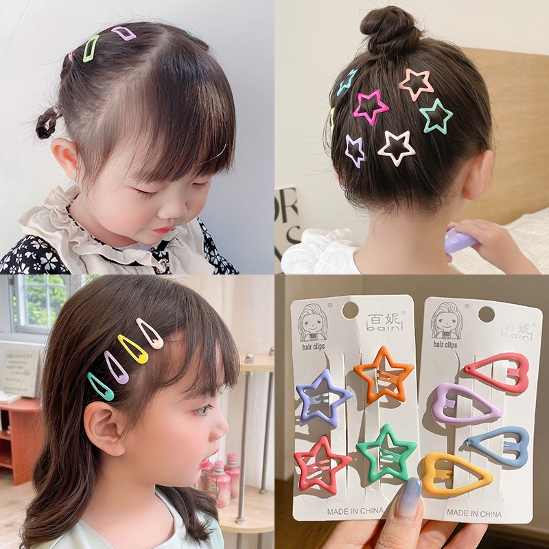 Kẹp Tóc Ngôi Sao Màu Kẹo Ngọt Dễ Thương Cho Bé Gái
