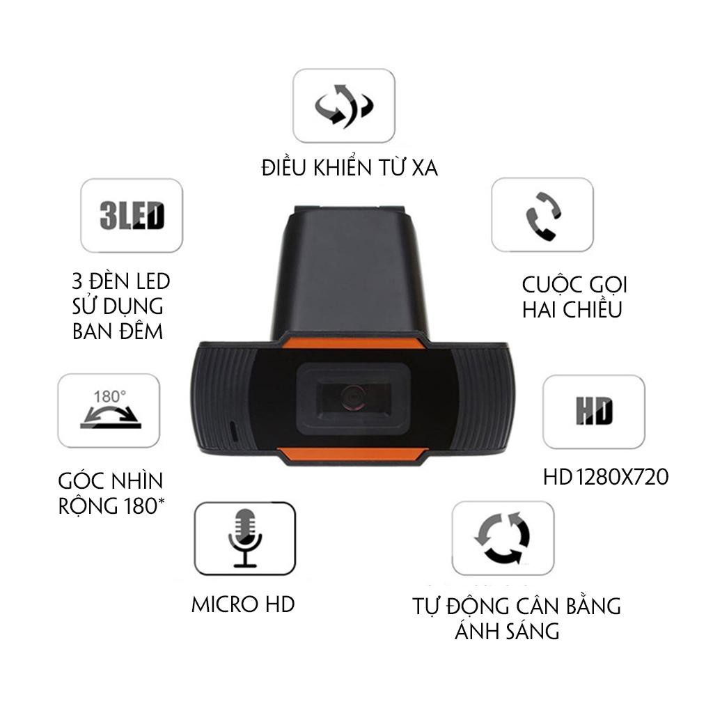 Webcam HD 720p kẹp màn hình - Thu hình cho máy tính, pc, TV, để bàn - dạy học trực tuyến- học online VINETTEAM- dc4062 | BigBuy360 - bigbuy360.vn