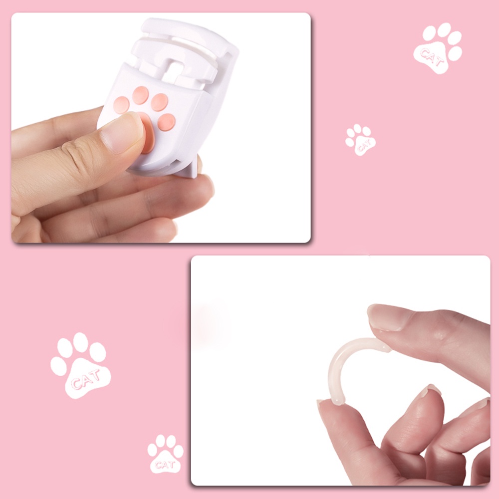 Kẹp Uốn Mi Trang Điểm Hình Bàn Chân Mèo Lâu Trôi Nhỏ Gọn Dành Cho Bạn Nữ Qipin