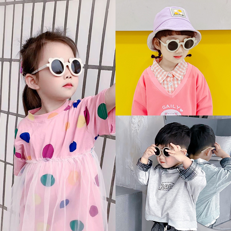 Kính Mát Gọng Hình Gấu Đáng Yêu Chống Tia UV400 Cho Bé