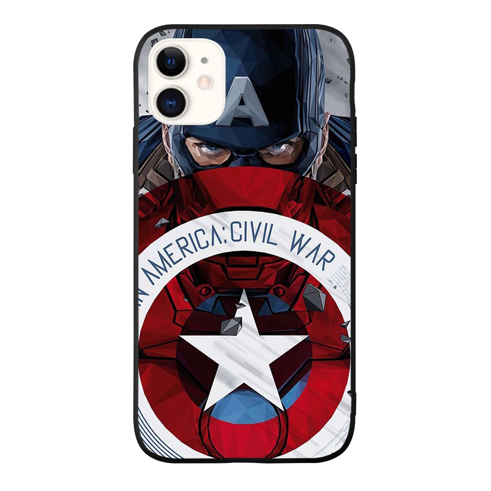 Ốp lưng silicone hình Spiderman Captain America cho iPhone 11 11Pro 11ProMax 6 6s 7 8 X XS XR XSMAX