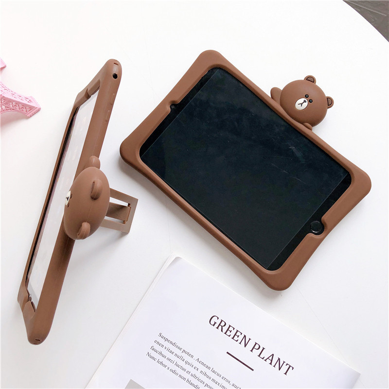 Ốp Silicone Mềm In Hình Gấu Brown Cho Ipad 9.7 2018 2017 10.2 7th Pro 9.7 10.5 Air 1 2 3