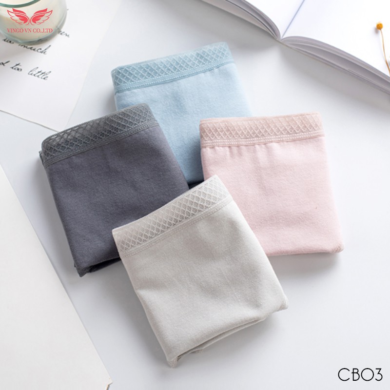 COMBO 3 Quần lót nữ cotton kháng khuẩn VINGO 3/4 cạp phối lưới co giãn thoải mái thoáng khí cao cấp CB03 VNGO | BigBuy360 - bigbuy360.vn