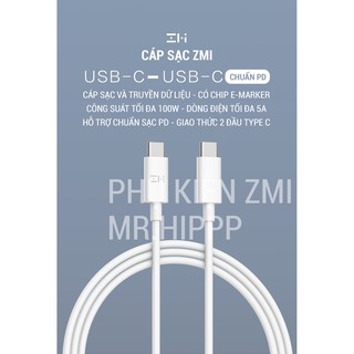 Cáp sạc nhanh 100W Zmi Type-C 2m PD Emarker