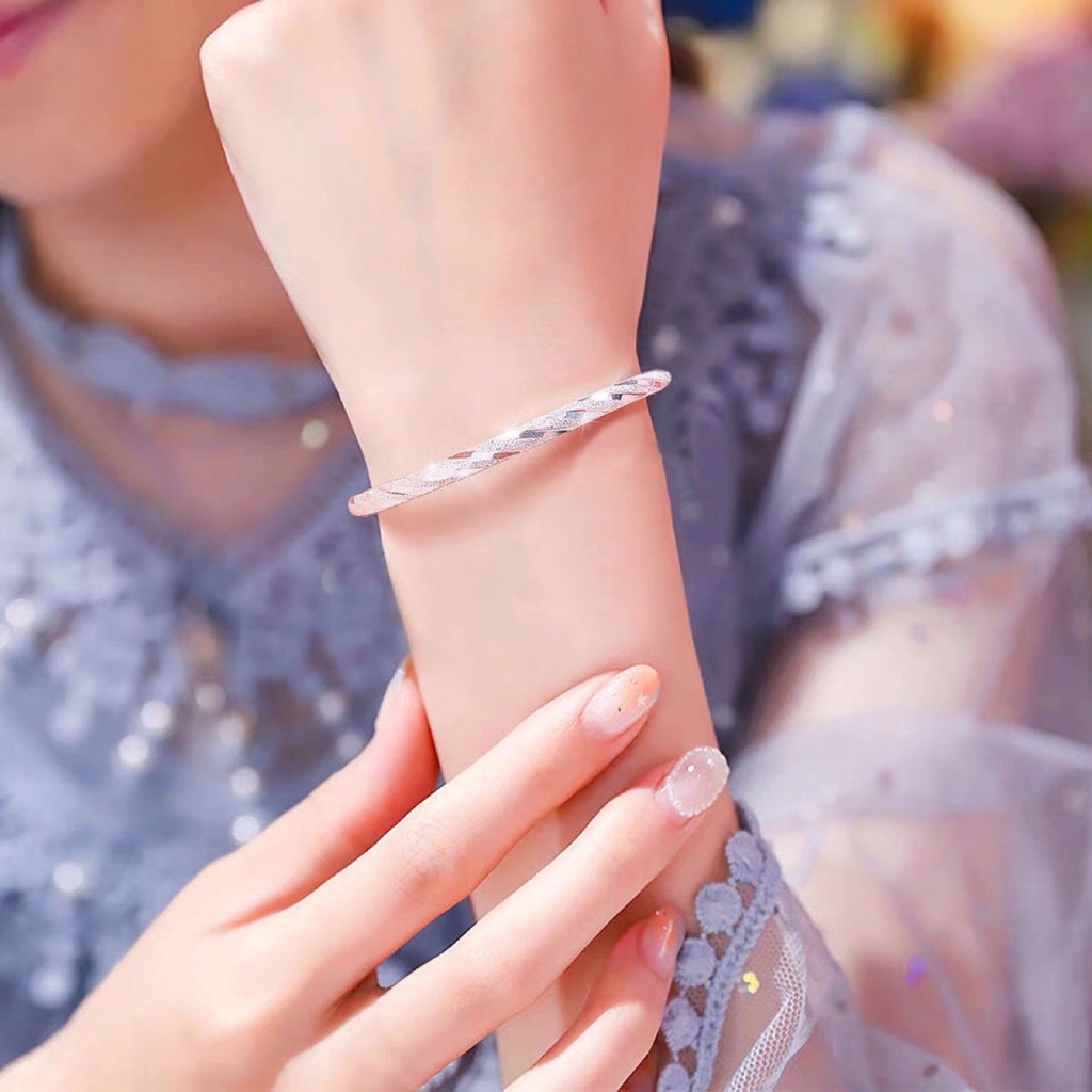 Vòng Tay Mạ Bạc Hình Sao Băng Thời Trang Hàn Quốc