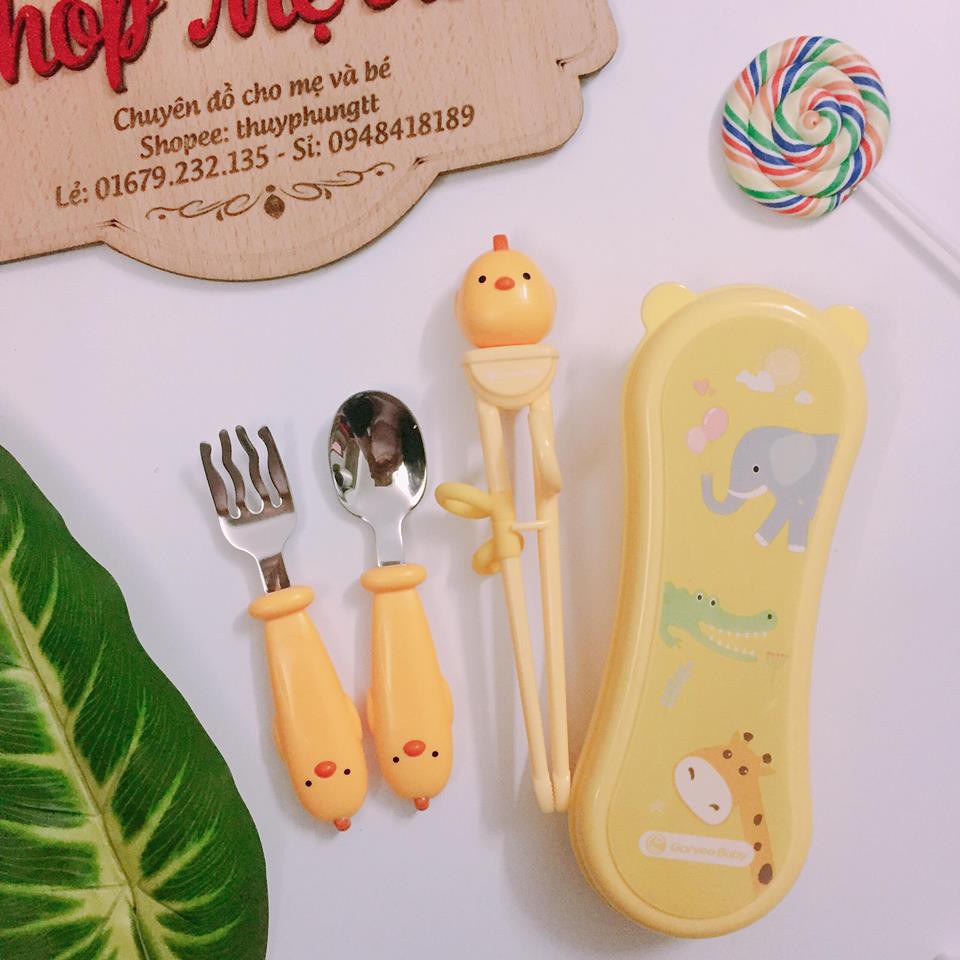 Bộ thìa,dĩa,đũa ăn dặm cho bé Goryeo Baby Hàn quốc kèm hộp