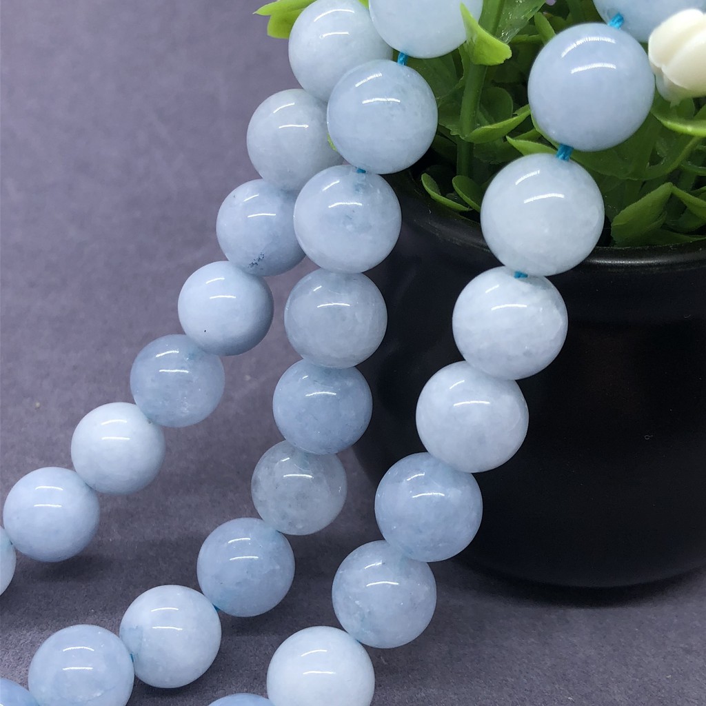 Chuỗi Hạt Đá Tròn Tự Nhiên 4-12mm Dùng Làm Đồ Trang Sức Thủ Công
