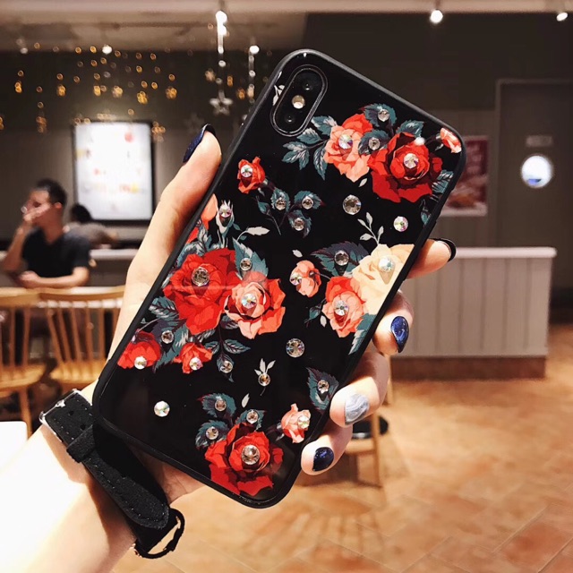 ỐP XR - ỐP LƯNG KÍNH CƯỜNG LỰC ĐÍNH ĐÁ IPHONE XR