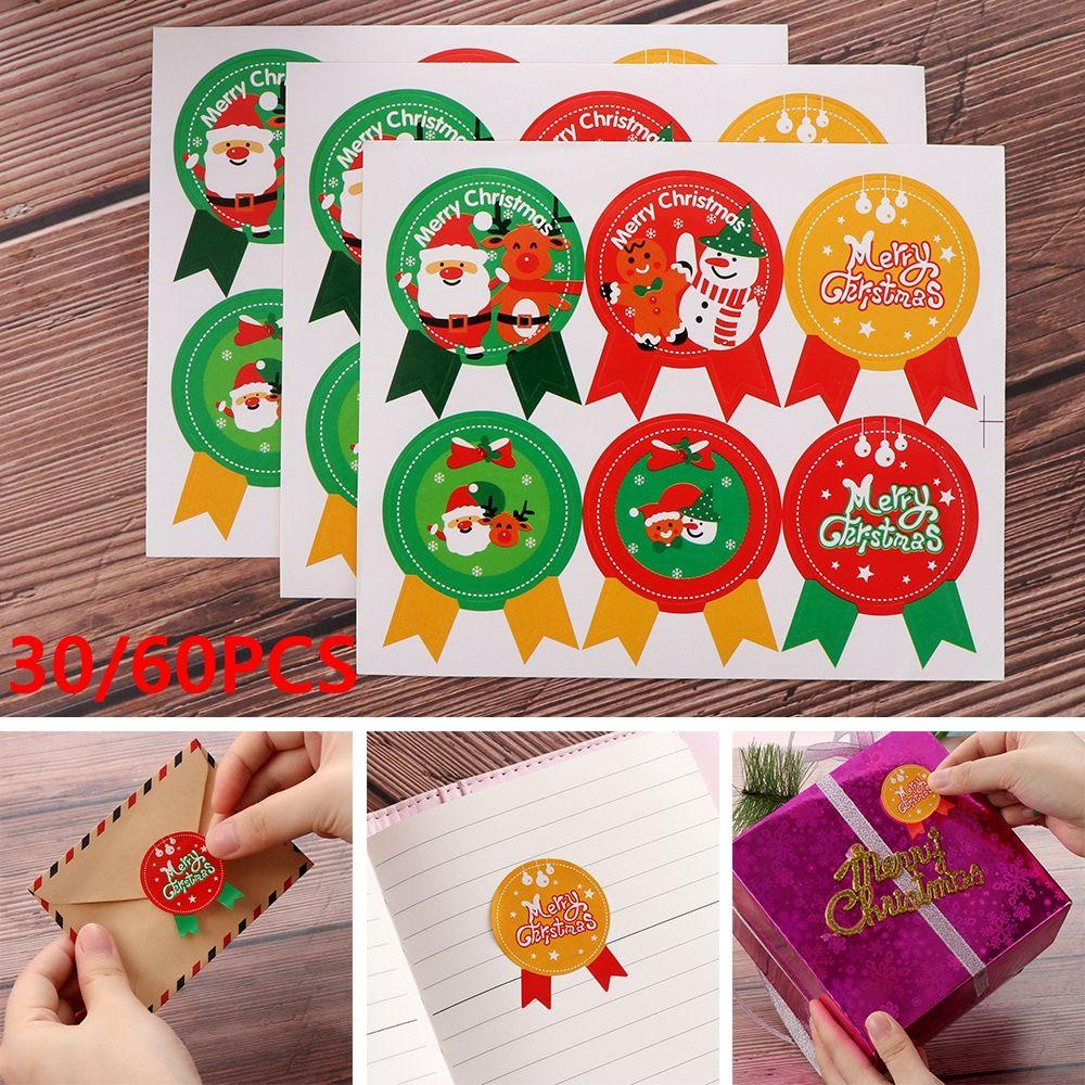 LANSEL Miếng Dán Trang Trí Giáng Sinh Hình Bánh Quy / Ông Già Noel Bằng Giấy DIY