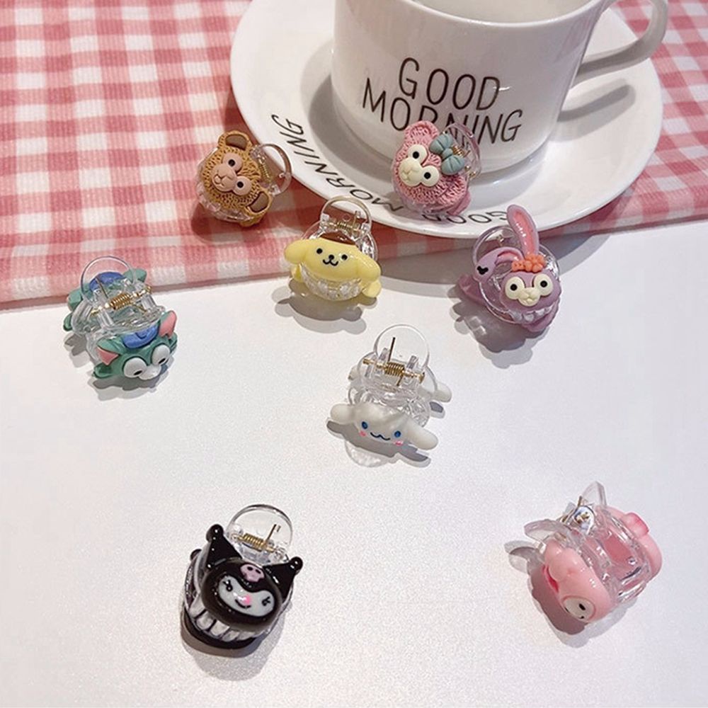 Kẹp Tóc Mini Trong Suốt Họa Tiết Hoạt Hình Dễ Thương Phong Cách Hàn Quốc